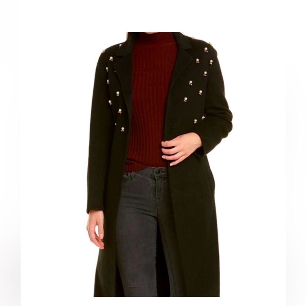Sandro wool knee length pearl coat